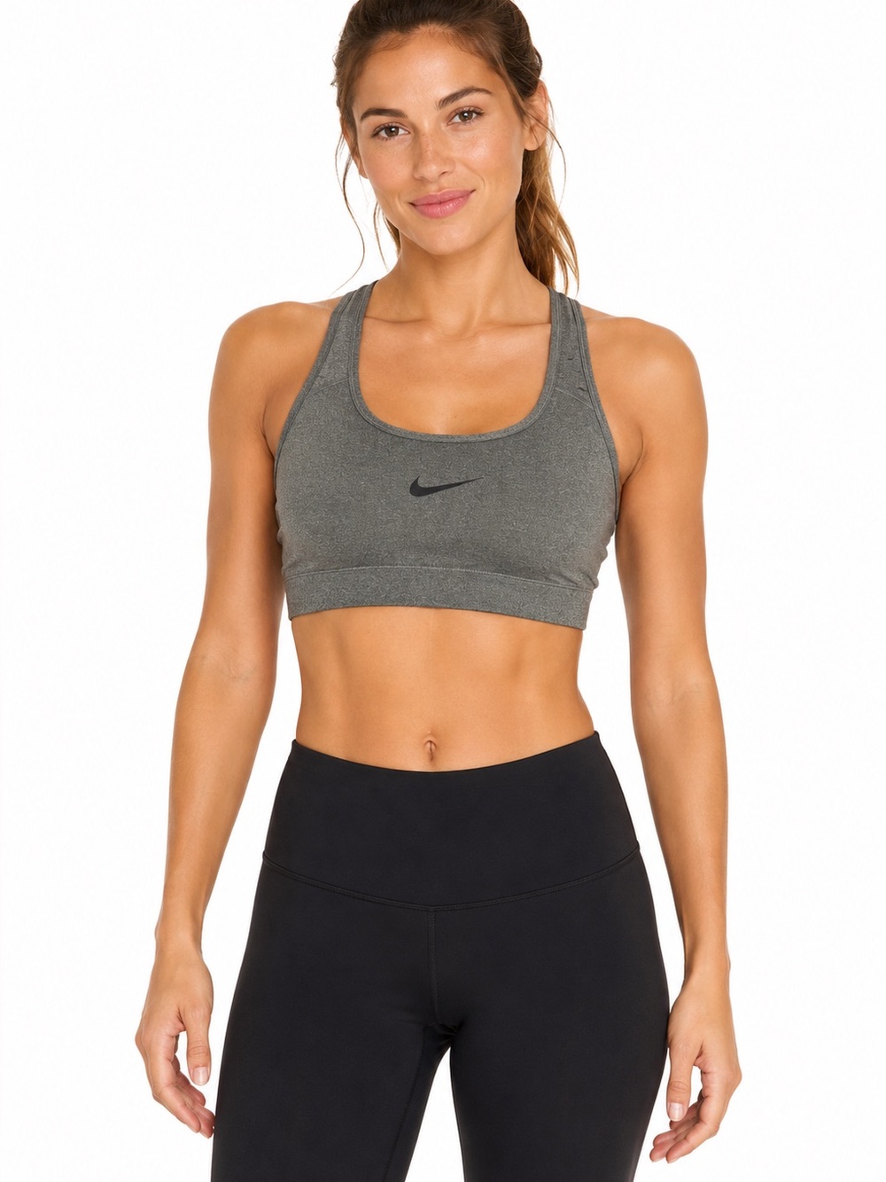 Nike Size Large Women's  Gray Racerback Sports Bra - Supportive Athletic Comfort